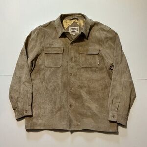 Vintage BC Ethic Outerwear Suede Leather Button Front Shirt Jacket Shacket